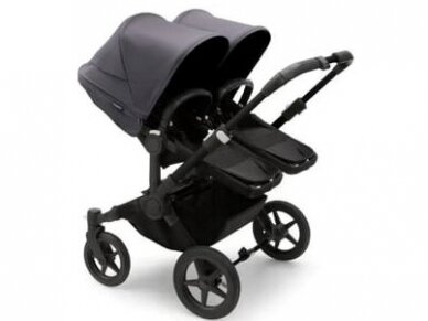 Universalus vežimėlis dvynukams Bugaboo Donkey 5 TWIN - Black/Midnight Black/Stormy Blue 1