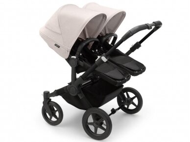 Universalus vežimėlis dvynukams Bugaboo Donkey 5 TWIN - Black/Midnight Black/Misty White 1