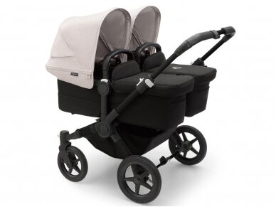 Universalus vežimėlis dvynukams Bugaboo Donkey 5 TWIN - Black/Midnight Black/Misty White