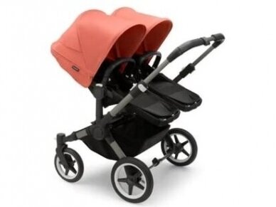 Universalus vežimėlis dvynukams Bugaboo Donkey 5 TWIN - Graphite/Midnight Black/Sunrise Red 1