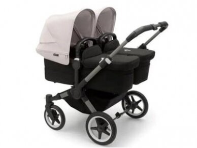 Universalus vežimėlis dvynukams Bugaboo Donkey 5 TWIN - Graphite/Midnight Black/Misty  White