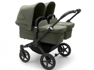 Universalus vežimėlis dvynukams Bugaboo Donkey 5 TWIN - Black/Forest Green/Forest Green