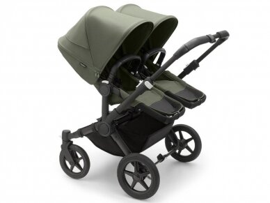 Universalus vežimėlis dvynukams Bugaboo Donkey 5 TWIN - Black/Forest Green/Forest Green 1