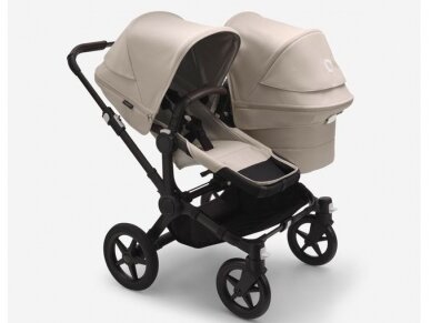 Universalus vežimėlis pametinukams Bugaboo Donkey 5 DUO Desert taupe/Desert taupe/black frame