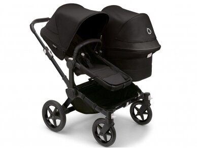 Universalus vežimėlis pametinukams Bugaboo Donkey 5 DUO Midnight Black/Midnight Black/Black važiuoklė