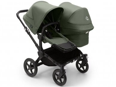 Universalus vežimėlis pametinukams Bugaboo Donkey 5 DUO Black/Forest Green/Forest Green