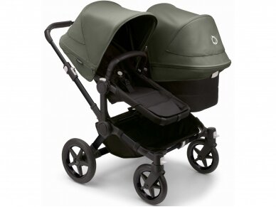 Universalus vežimėlis pametinukams Bugaboo Donkey 5 DUO Forest Green/Midnight Black/Black važiuoklė