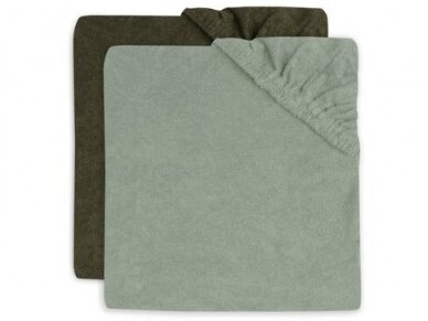 CHANGING MAT COVER JOLLEIN 50X70CM TERRY Ash green/Leaf green